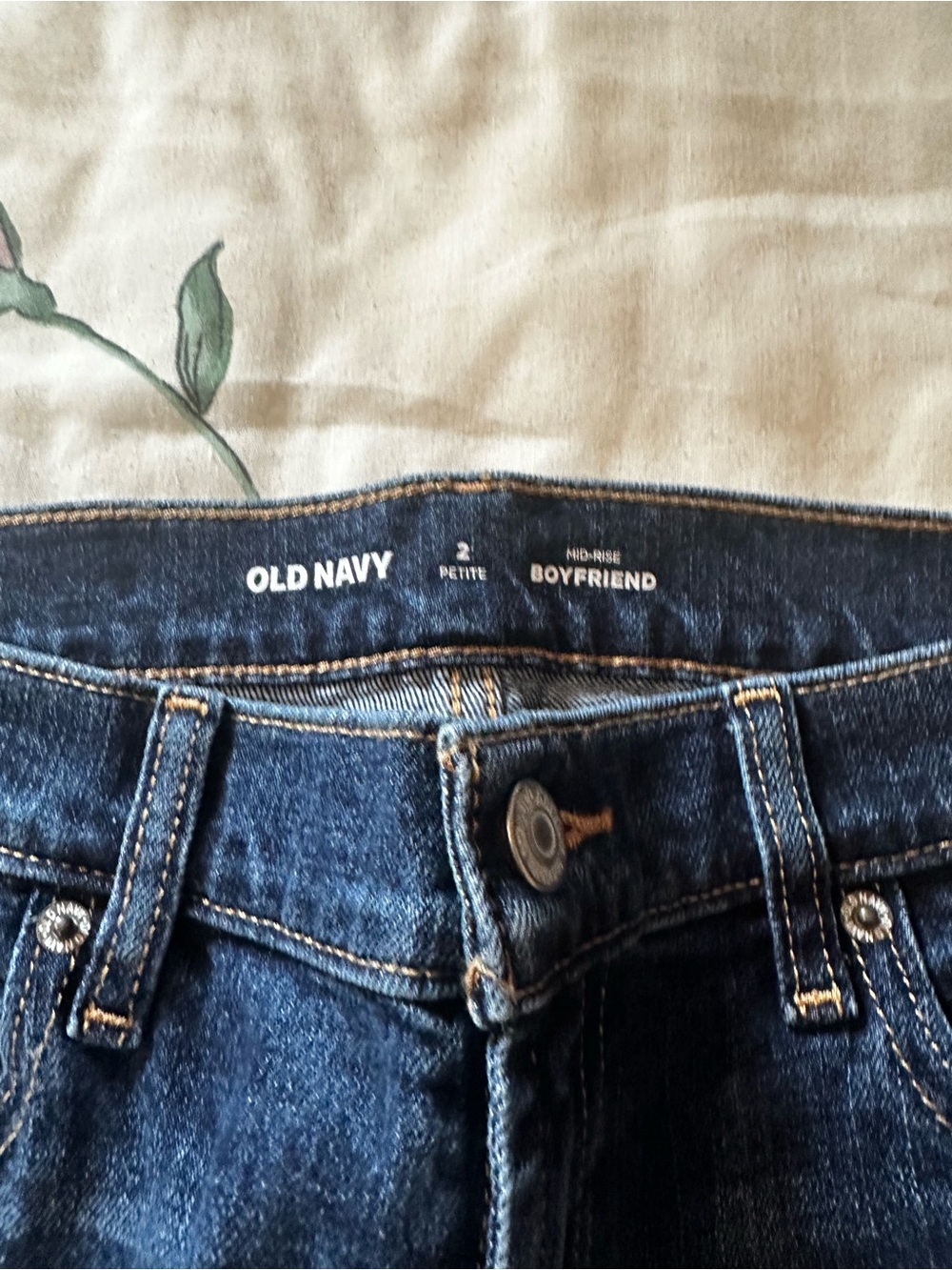 Old Navy Petite Boyfriend Jeans - Dark Denim Blue